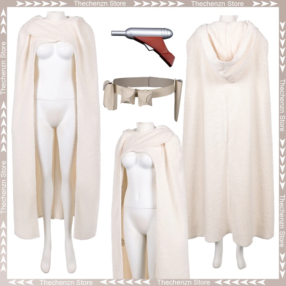 

Fancy Dress Padme Cosplay Amidala Fantasy For Women Cloak Cape 1988s Movie Space Battle Costume Halloween Woman Party Outfits