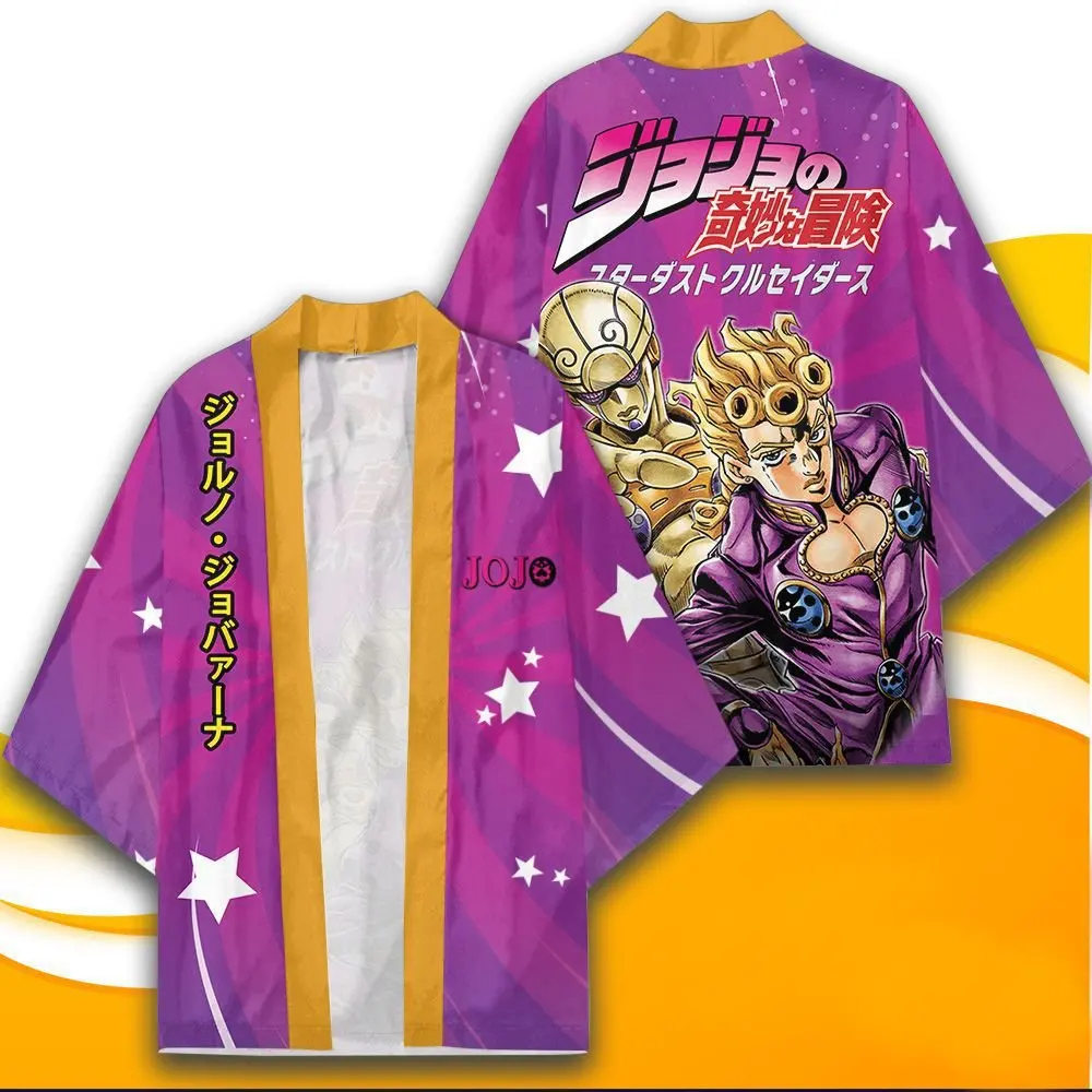 Anime JoJo\'s Bizarre Adventure Kira Yoshikage Haori Kimono Cosplay Costume Coat Shirt Cloak Bathrobe Pajamas Birthday Gift