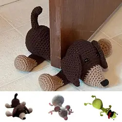 Animal Door Stopper Door Stoppers Cute Crochet Door Wedge Household Door Hardware Handmade Door Gear Windproof Floor Decorative