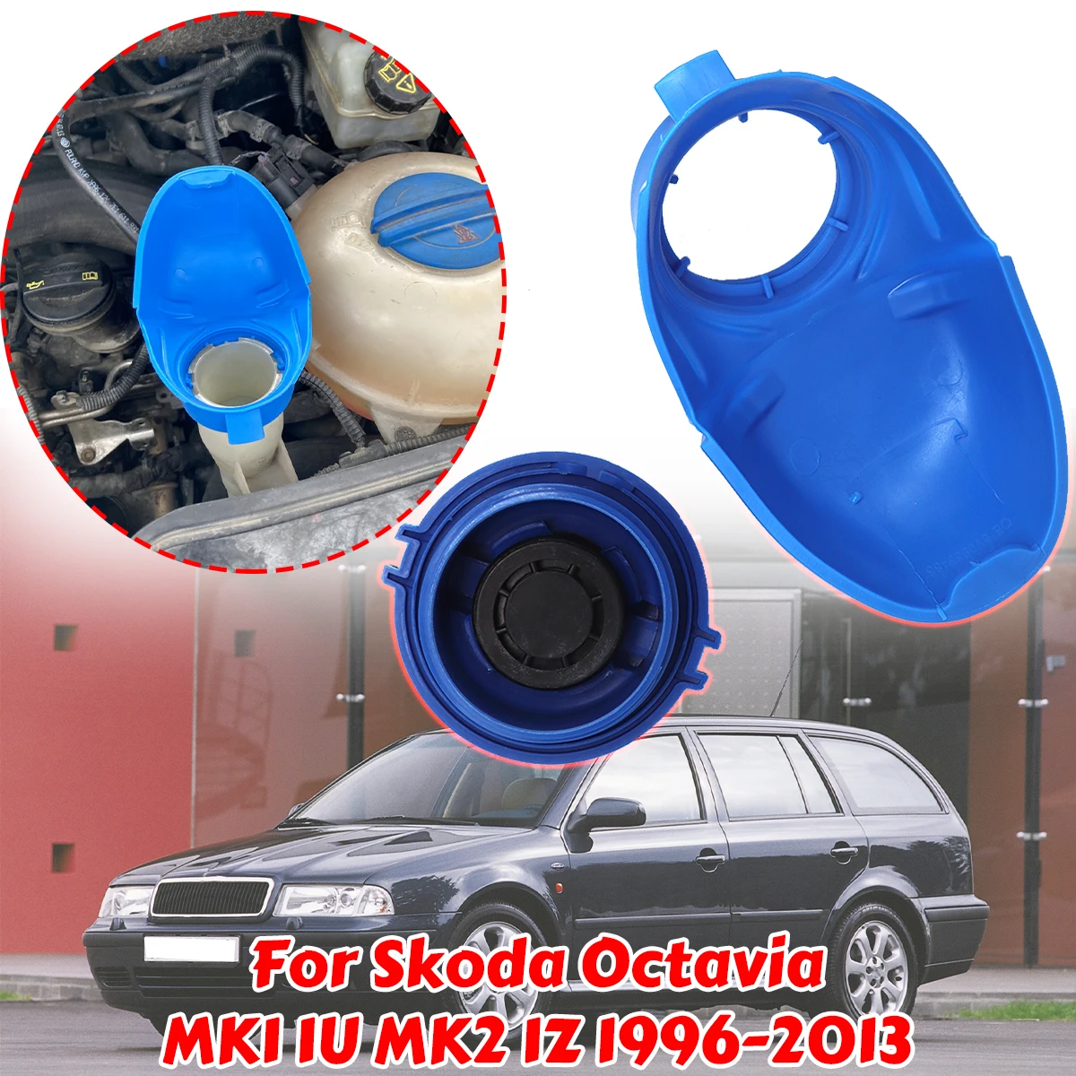 

Car Radiator Water Coolant Reservoir Expansion Storage Tank Cover For Skoda Octavia MK1 MK2 1Z Wiper Washer Reservoir Bottle Cap