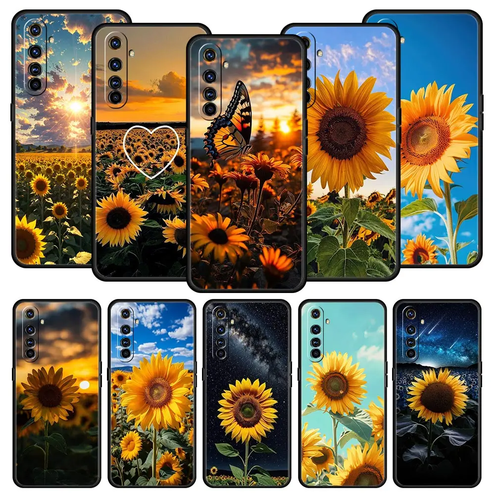 

Красивый чехол для телефона с желтым подсолнухом для Realme 12 11 10 4G 9 8 5G 7 6 GT5 GT3 GT2 Pro Plus C21 C25 C35 GT Neo 2 3 3T 5 Cover