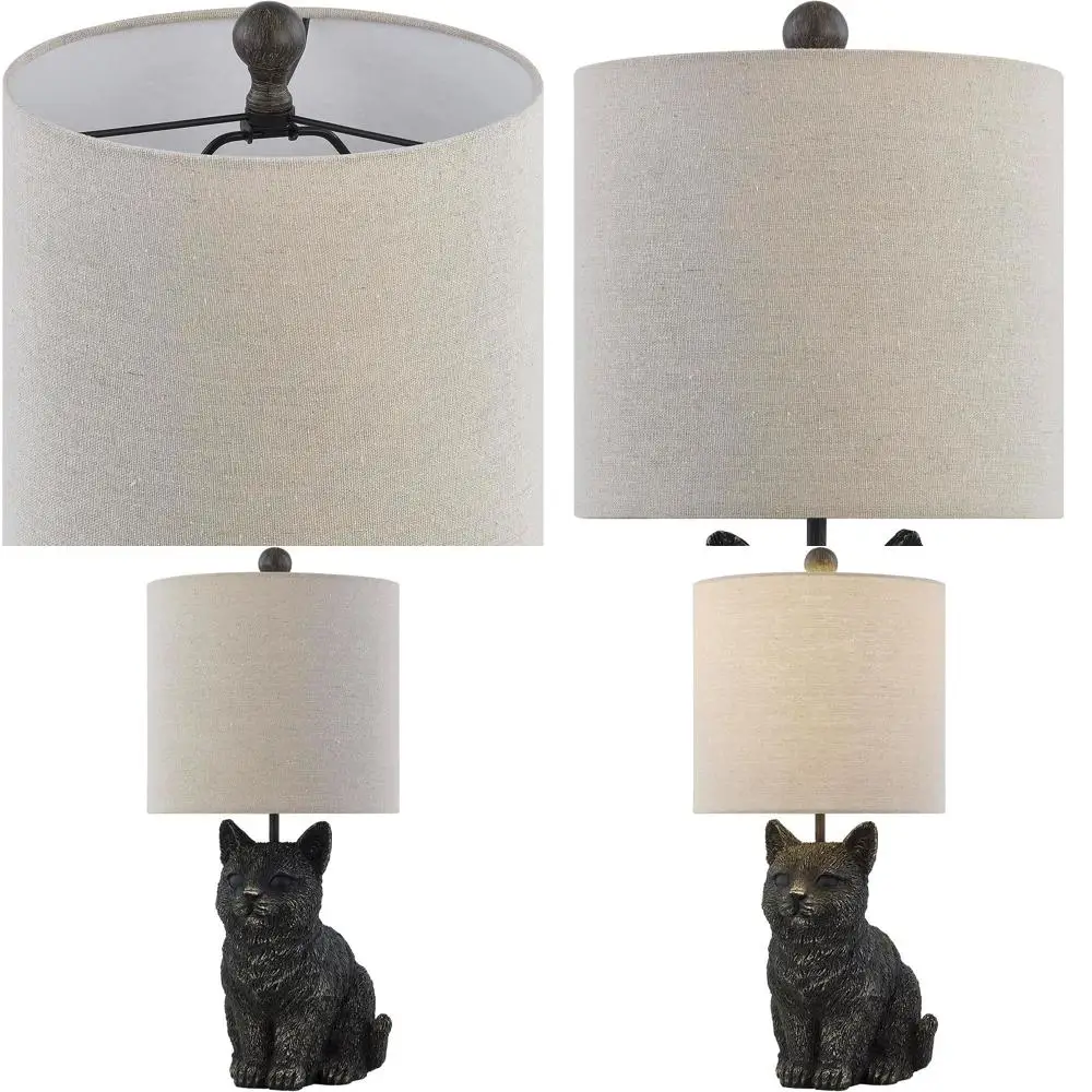 

Настольная лампа в форме черной кошки с абажуром