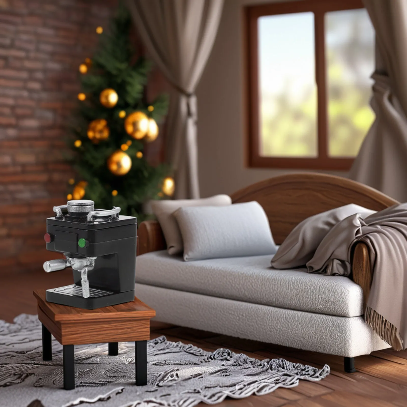 

Миниатюрная кофемашина для кукольного домика, реалистичный кухонный аксессуар для создания миниатюрных интерьеров, мини-кофеварка