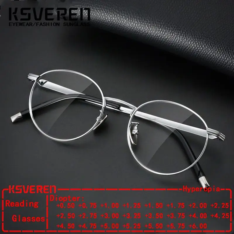 

Fashion Glasses Vintage Luxury Pure Titanium Reading Glasses Oval Optical Prescription glasses Eyewear For Men Women