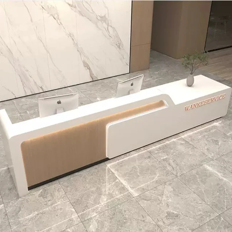 مكاتب الاستقبال الفاخرة مكتب مكتب المدرسة الحديثة مكتب الاستقبال الحديث أمين الصندوق الجمالية Mostrador Negocio الأثاث