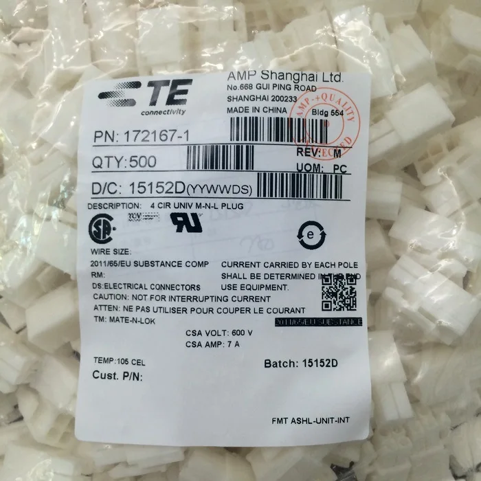 500pcs Original 100% New Connector Cable Line 172167-1 for Electronics Component Market