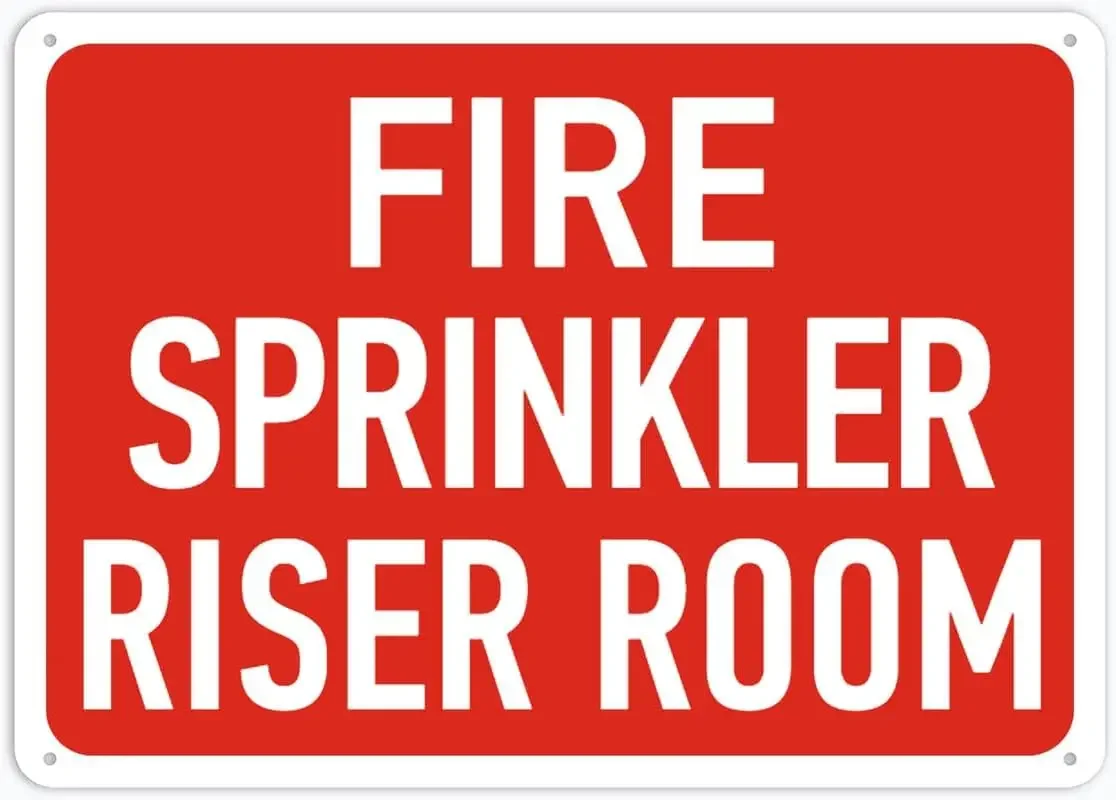 Y1,Fire Sprinkler Riser Room Sign  Rust Free Metal Aluminum Tin Signs Outdoor, for Home, Business, Yard-aluminu