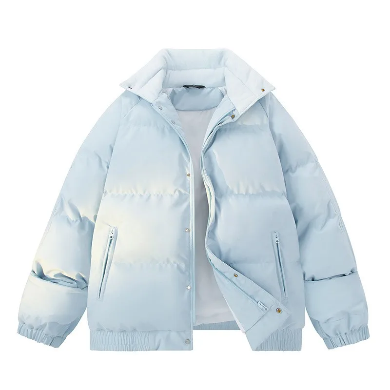 

Новинка 2025, стильная зимняя толстая свободная куртка-пуховик унисекс, хлопковое пальто для пар, хлопковая куртка большого размера с лацканами