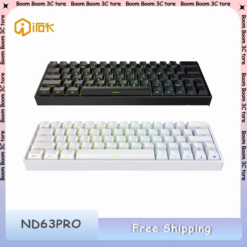 

Irok ND63 Pro Magnetic Switch Keyboard E-Sports Mechanical Keyboards Wired RGB Hot Swap Custom Pc Gaming Office Accessories Gift