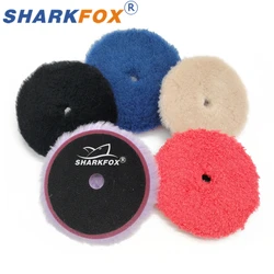 Sharkfox tampone in lana da 5 pollici/6 pollici tampone per lucidatura in lana di agnello ad alta densità per lucidatrice per auto