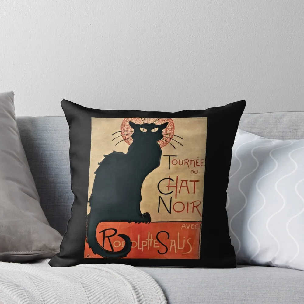 Le Chat Noir - The Black Cat Classic . Throw Pillow Sitting Cushion Sofa Pillow Cover pillow