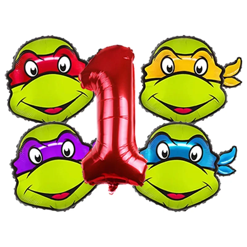 Ninja Turtles Cartoon Character Foil Balloons Set For Boys Birthday Party Baby Shower Backdrop Wall Hanging Decor Supplies