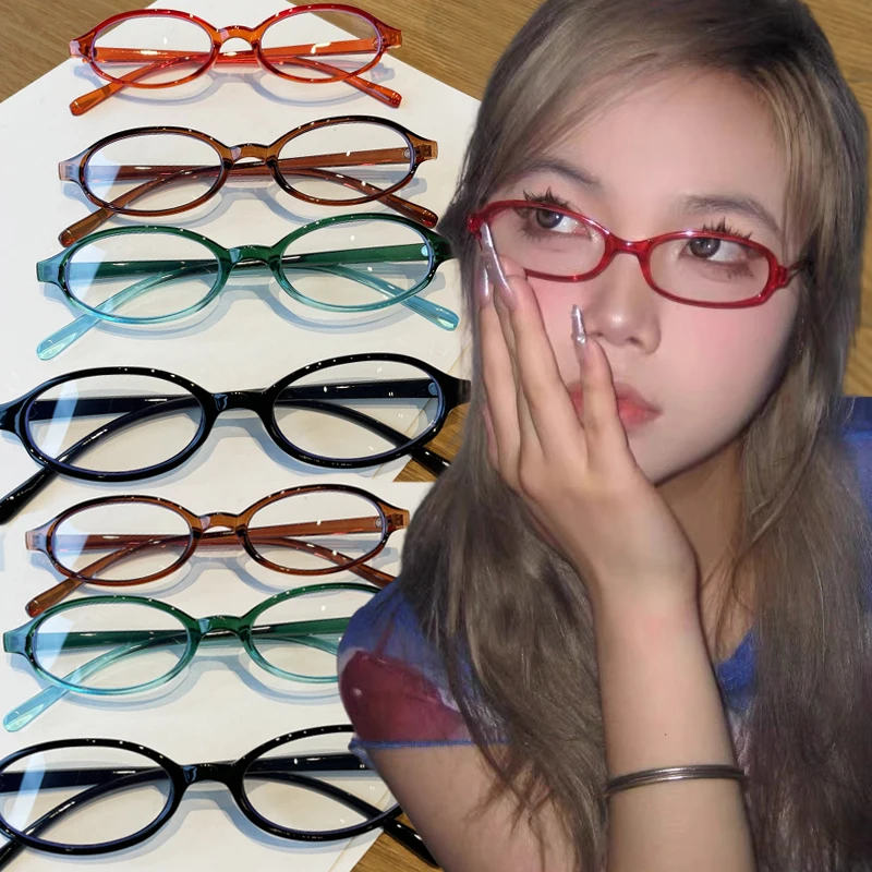 نظارات عتيقة مضادة للضوء الأزرق للنساء ، نظارات بإطار مربع أحمر وأخضر ، نظارات قراءة الكمبيوتر ، نظارات نظارات ، هاراجو ، Y2K