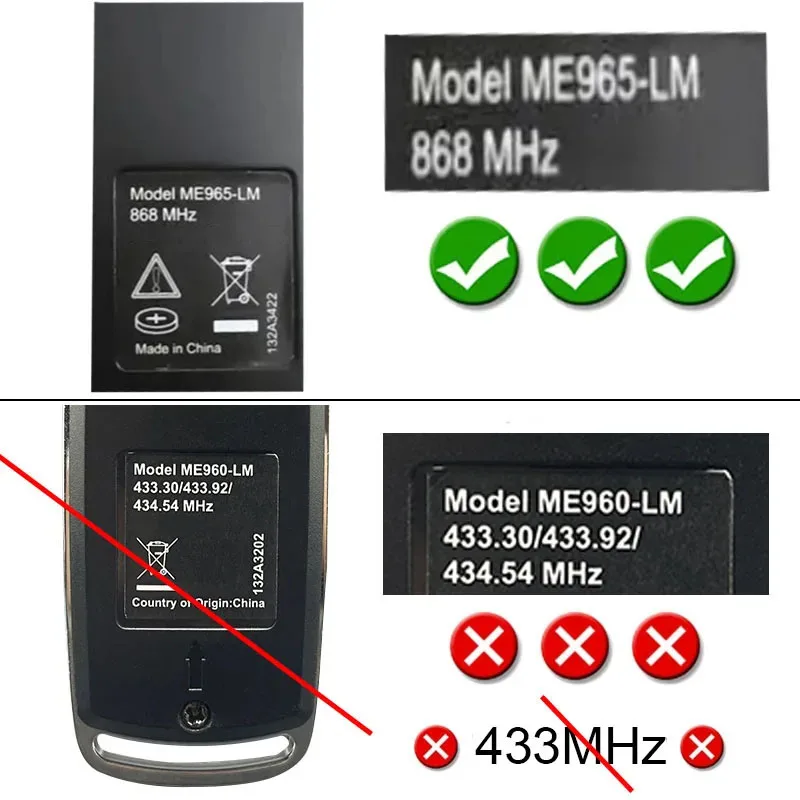 868MHz LiftMaster ME965-LM التحكم في باب المرآب مرآب التحكم عن بعد فتاحة باب المرآب 868MHz