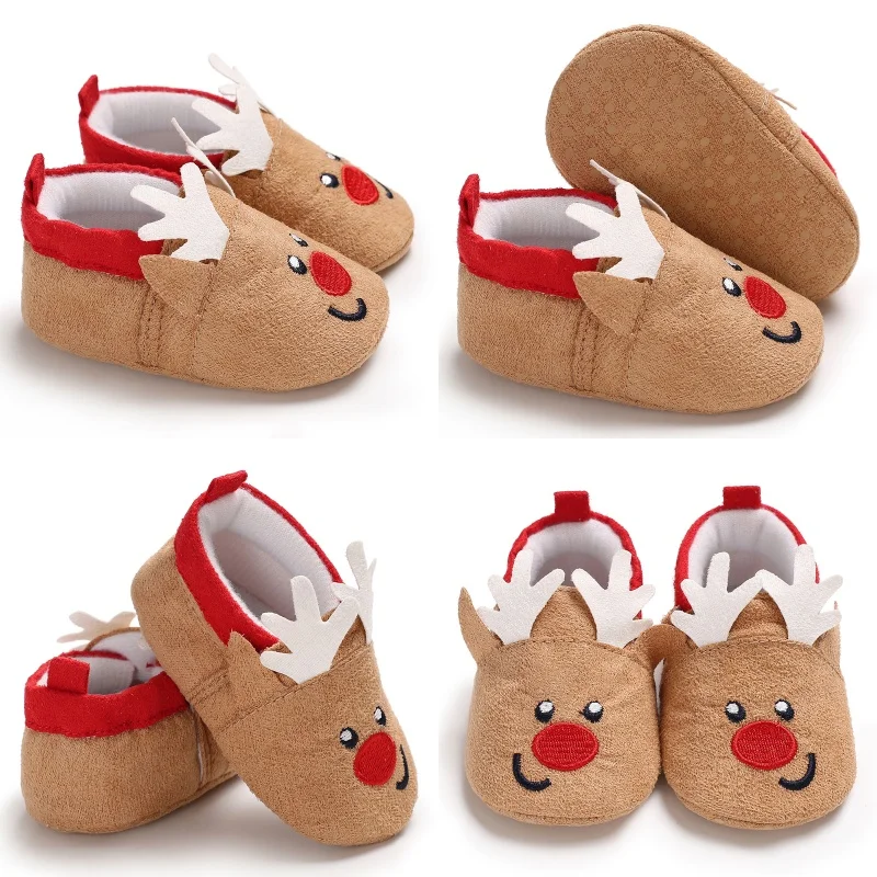 Christmas Winter Warm Cute Cartoon Children's Anime 0-18M Baby Boots Sneakers Christmas Role Playing