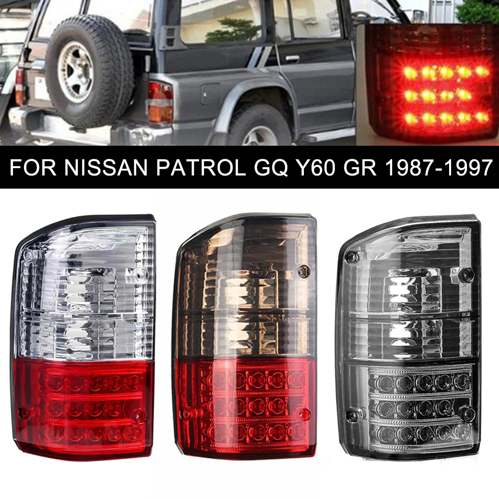 

Black Red Smoked Rear Tail Light For Nissan Patrol GQ Y60 GR 1987-1997 26555-05J00 26550-05J00 LED Signal Brake Lamp Accessories