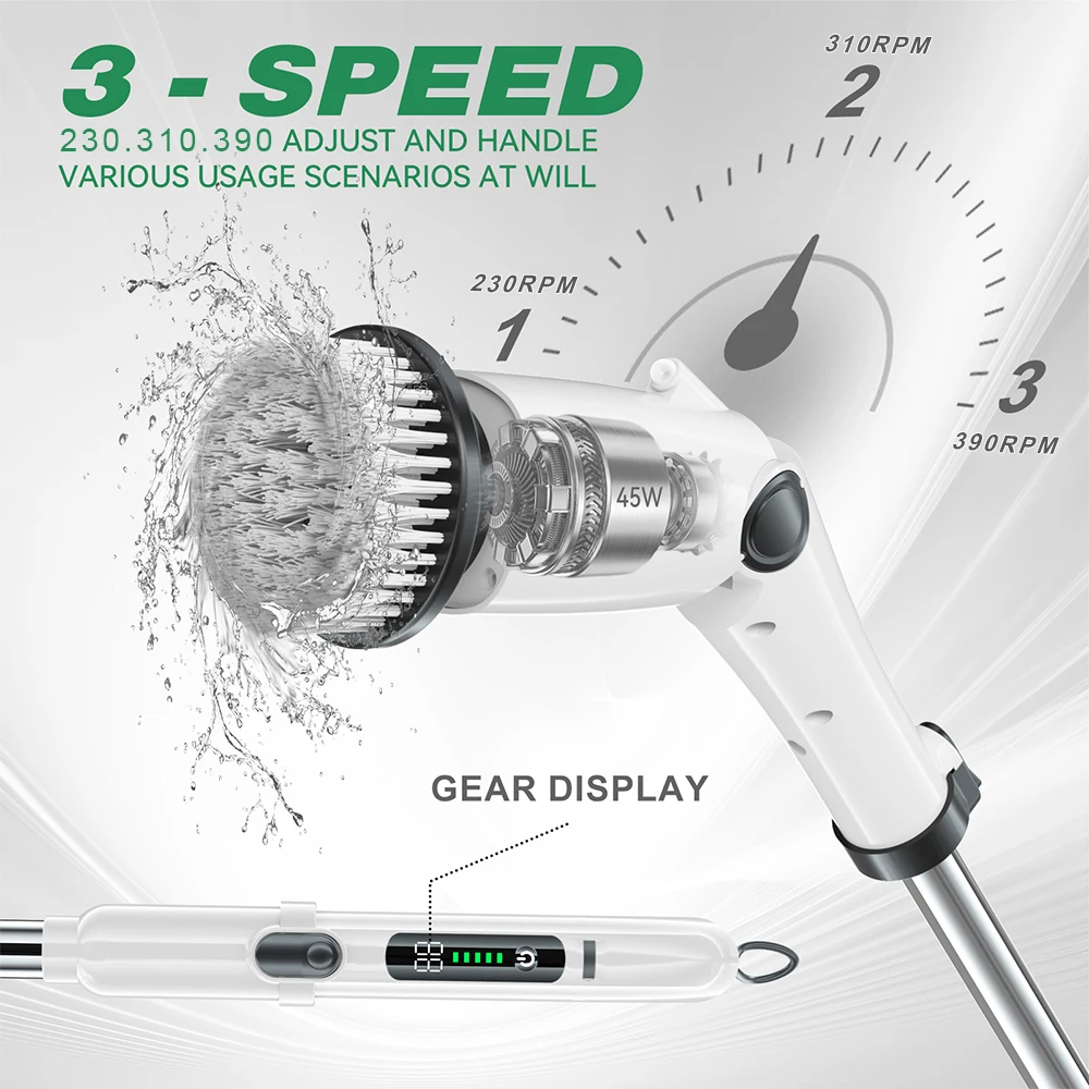 Cordless Electric Cleaning Brush 8 in 1 Multifunctional Household Wireless Rotatable Cleaning Brush For Household Cleaning Tools