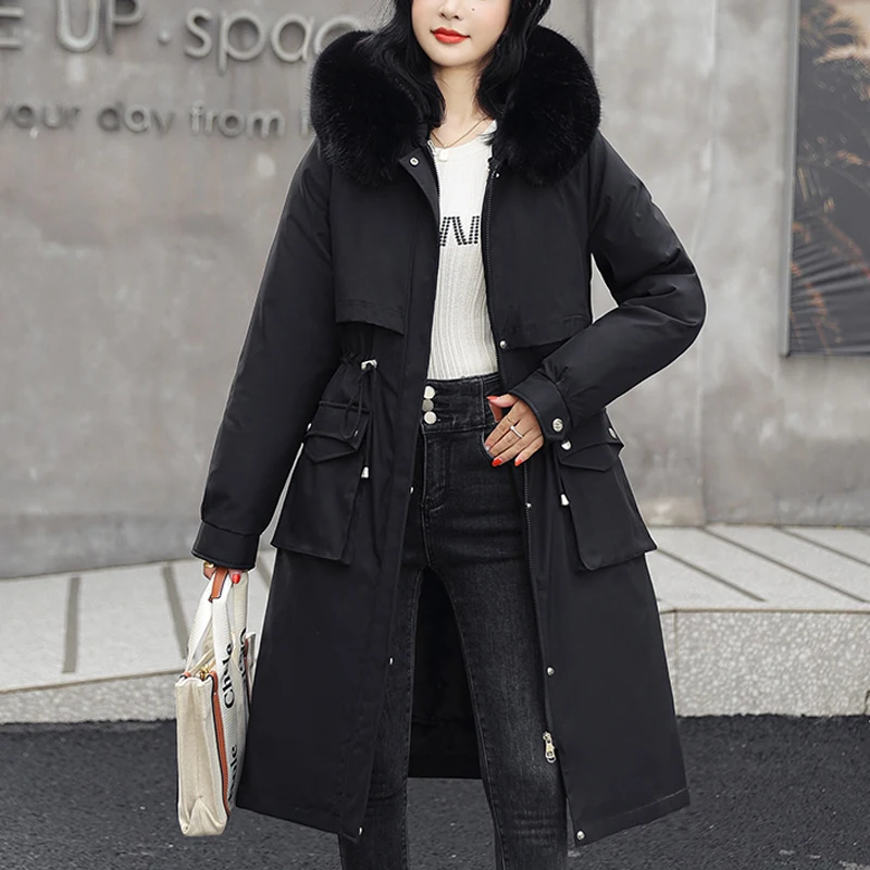 New Casual Fashion Female Winter Parkas For Women Coats Long Thick Parka Liner Remove Womens jacket Feminine clothes