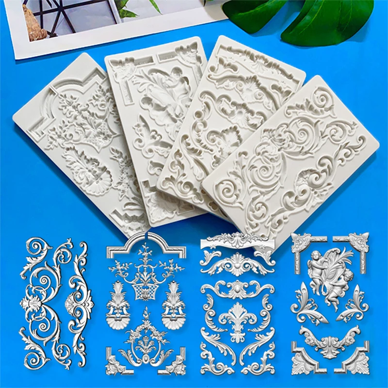 

Новая европейская рельефная силиконовая форма в стиле ретро, кружевной шоколадный торт, украшенная помадкой, капающей глиной