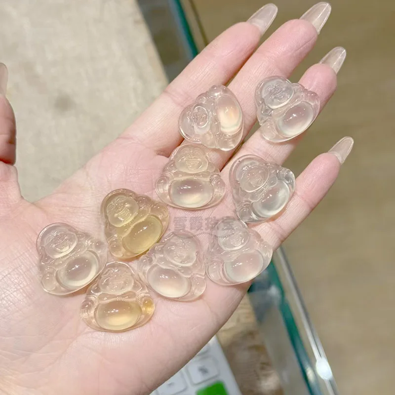 

Подвеска из высококачественного халцедона цвета шампанского золота, нефритовое украшение, агат, личи, белый ледяной агат, лунный свет, Смеющийся Будда, Мир