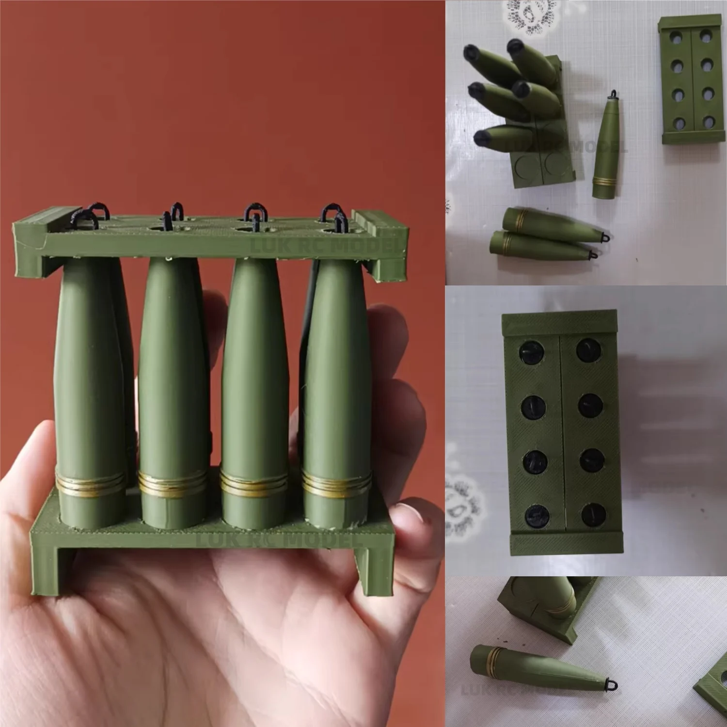 

Green 1/10 NATO 155 Howitzer For RC Tank HL Decorative Accessories Plastic Parts 3D Printing DIY Toy Boy Simulation Military