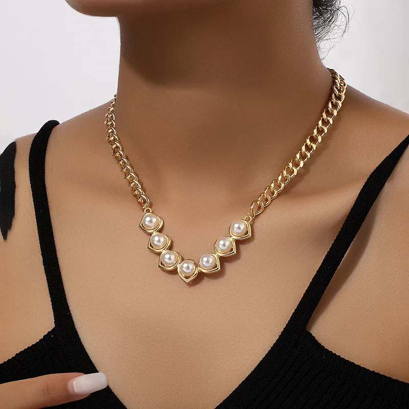 

Pearl necklace fashion senior design sense niche network red tide collarbone chain