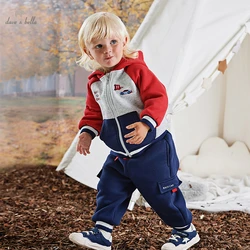 Dave Bella Winter Children Clothing Sets Boy Hoodie Coat Outfits Long Sleeve Boy Baby Sets Sport Kids Clothes DB4223541