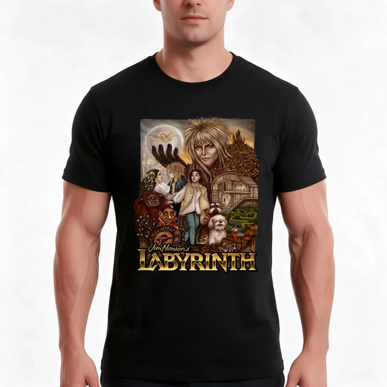 cartoons the labyrinth film idol art gift for fans T-Shirt Summer Casual Cotton Tee Oversized Streetwear Tops 100% Cotton