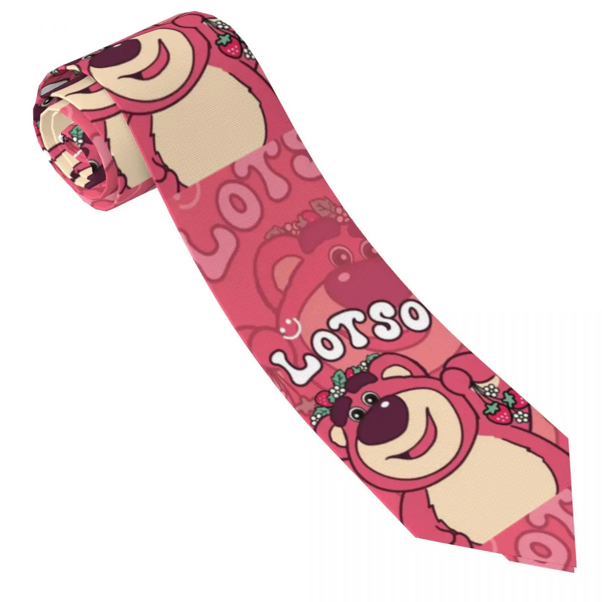 Custom Lotso Huggin Bear Necktie Men Printed Necktie For Wedding Party Mens Silk Tie