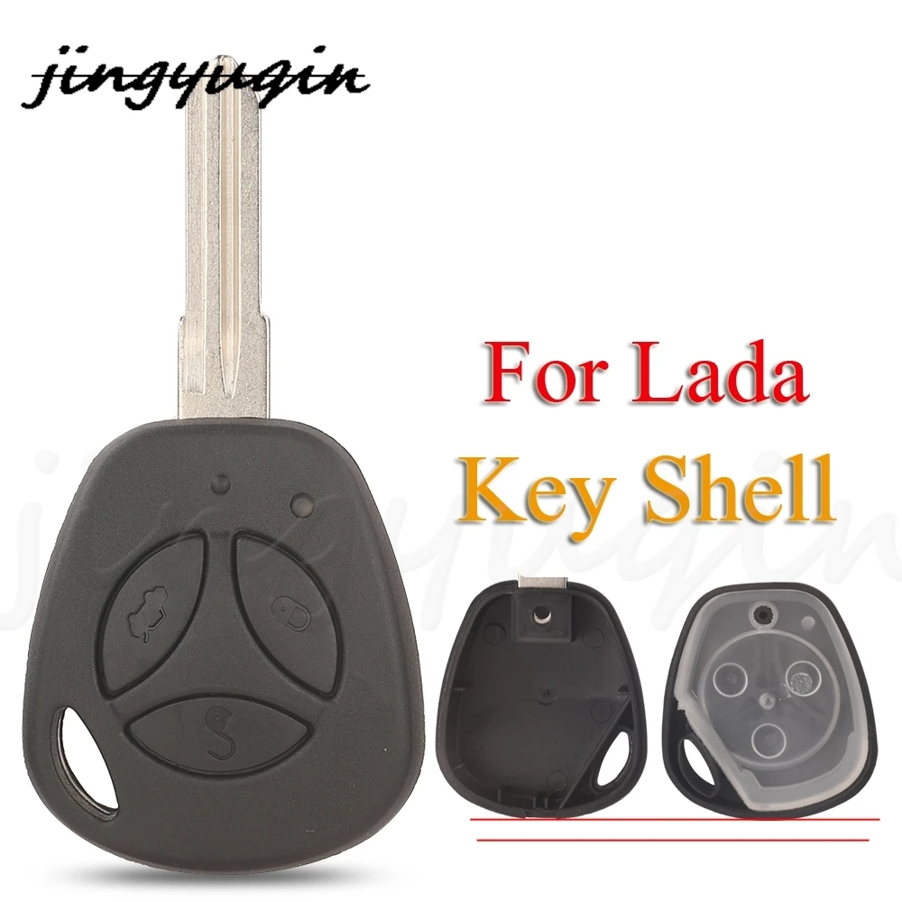 

jingyuqin 3 Buttons Replacement Remote Car Key Shell Case Fob For Lada Granta Priora Vesta X-Ray XRay Sedan Sport Kalina