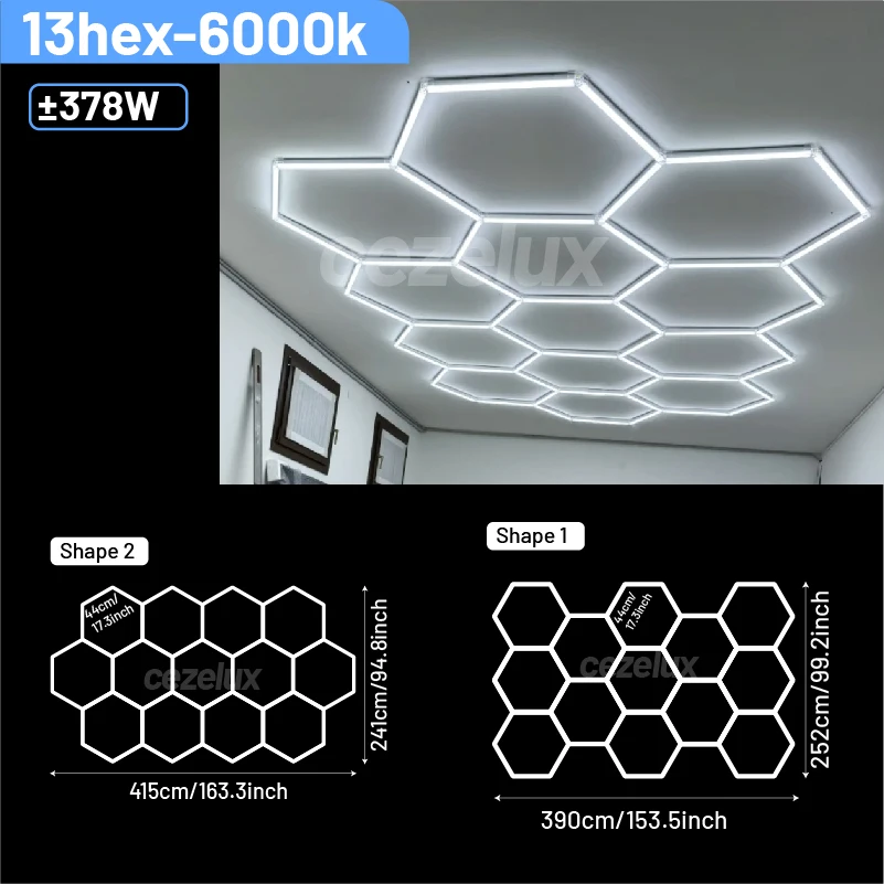 Kapperszaak kapsalon hexagonale led-verlichting voor garage werkplaats kantoor sportschool auto berging studio plafondlamp honingraatbuis