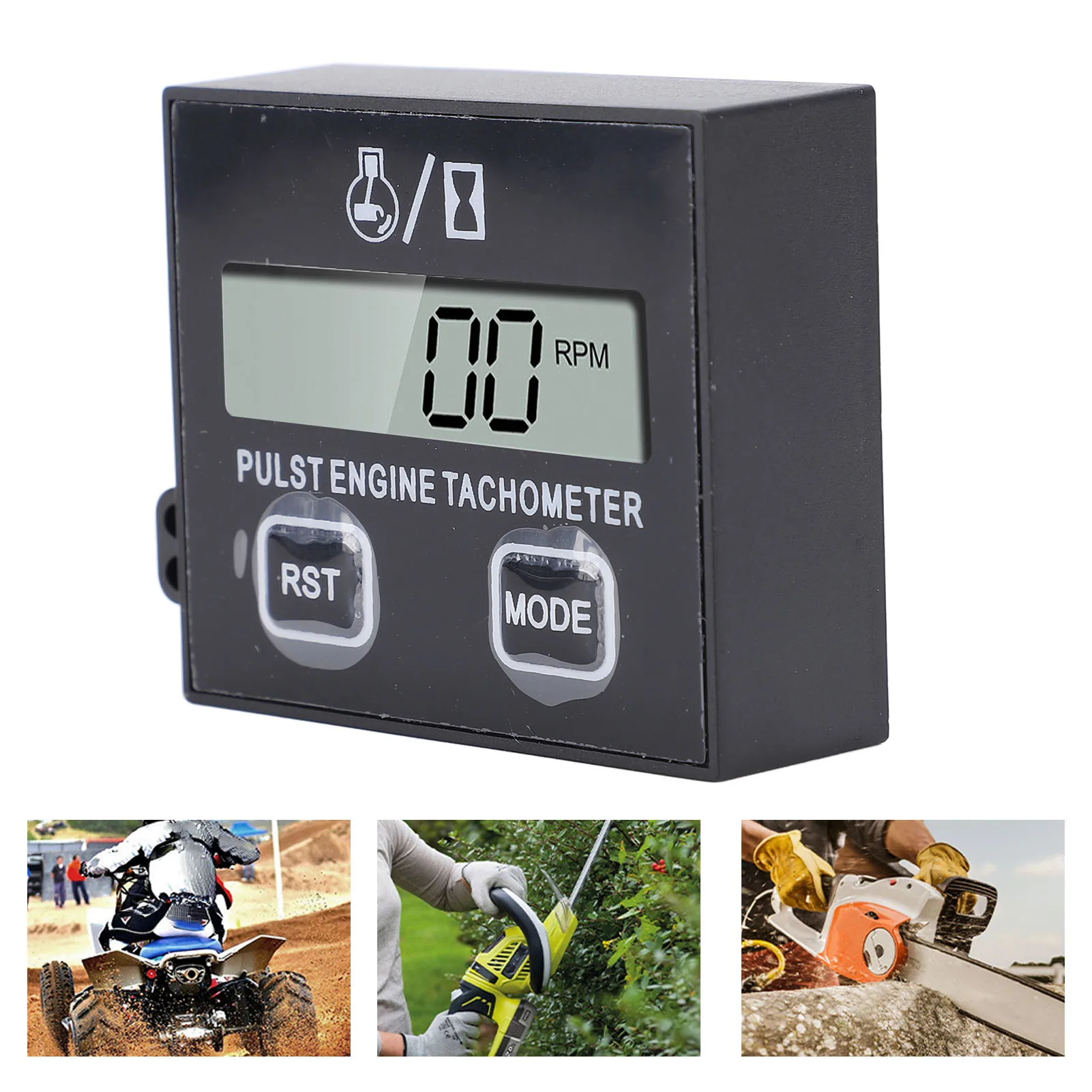 Digital Tach Gauge Small Engine Tachometer Waterproofing Digital Display Chainsaw Tachometer for Motorcycle  Kart ATV Yacht