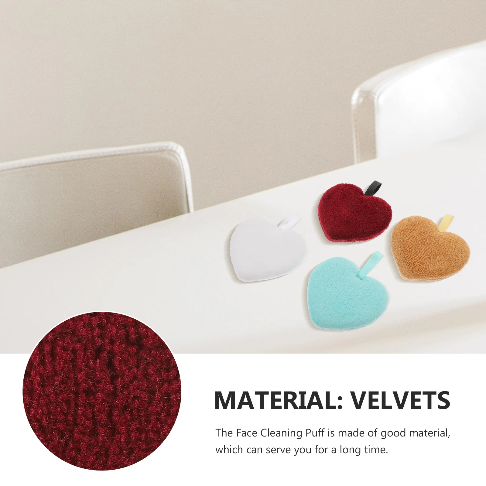 Almohadillas de limpieza reutilizables para desmaquillante Facial, 5 uds., para aplicación de tóner, maquillaje en forma de corazón de colores mezclados