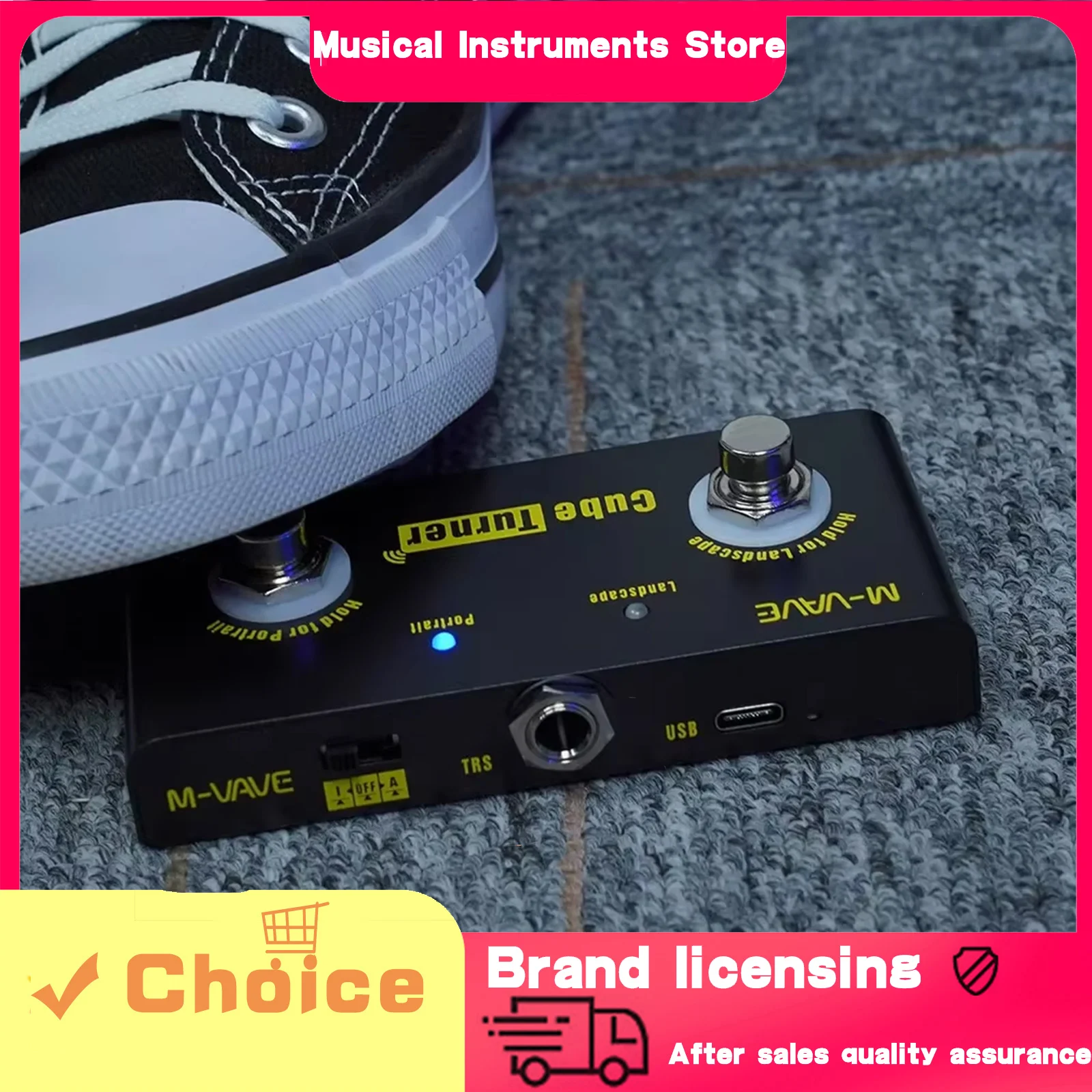 

Беспроводная педаль-переключатель страниц M-VAVE (Cube Turner) для музыкальных нот, перезаряжаемая, с поддержкой подключения лупера, совместима с гитарными инструментами