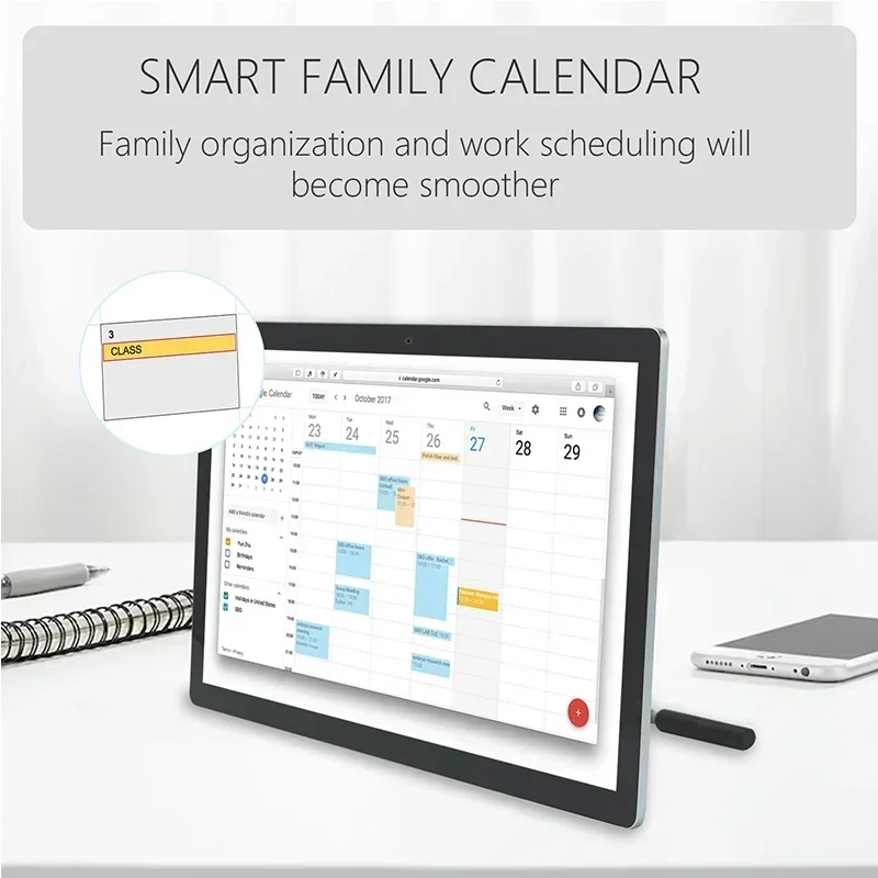 15-27 inch Touchscreen Digital Calendar & Wall Planners, Smart Whiteboard Calendar for Chore Chart & Work Schedule,Android 11