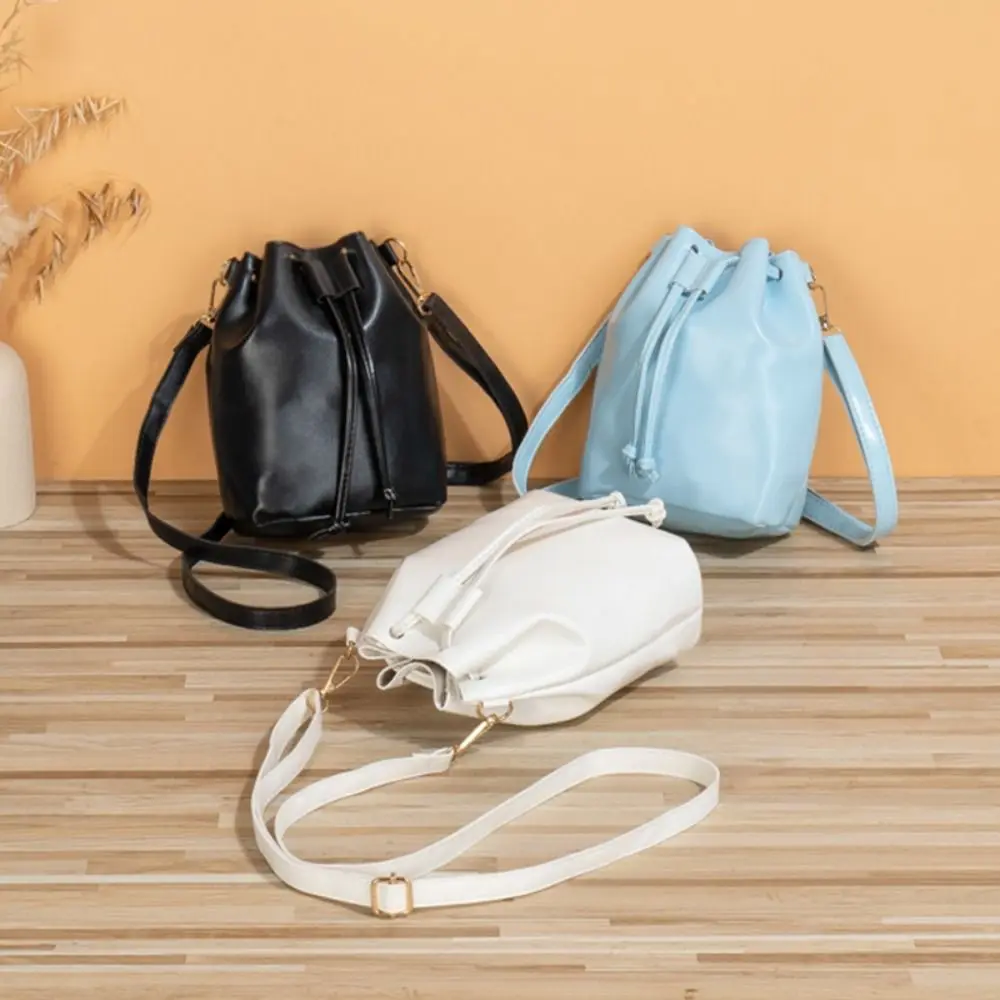 

Stylish PU Leather Crossbody Shoulder Bag Black White Blue Pink Soft Sling Bag Messenger Bag Women Girls