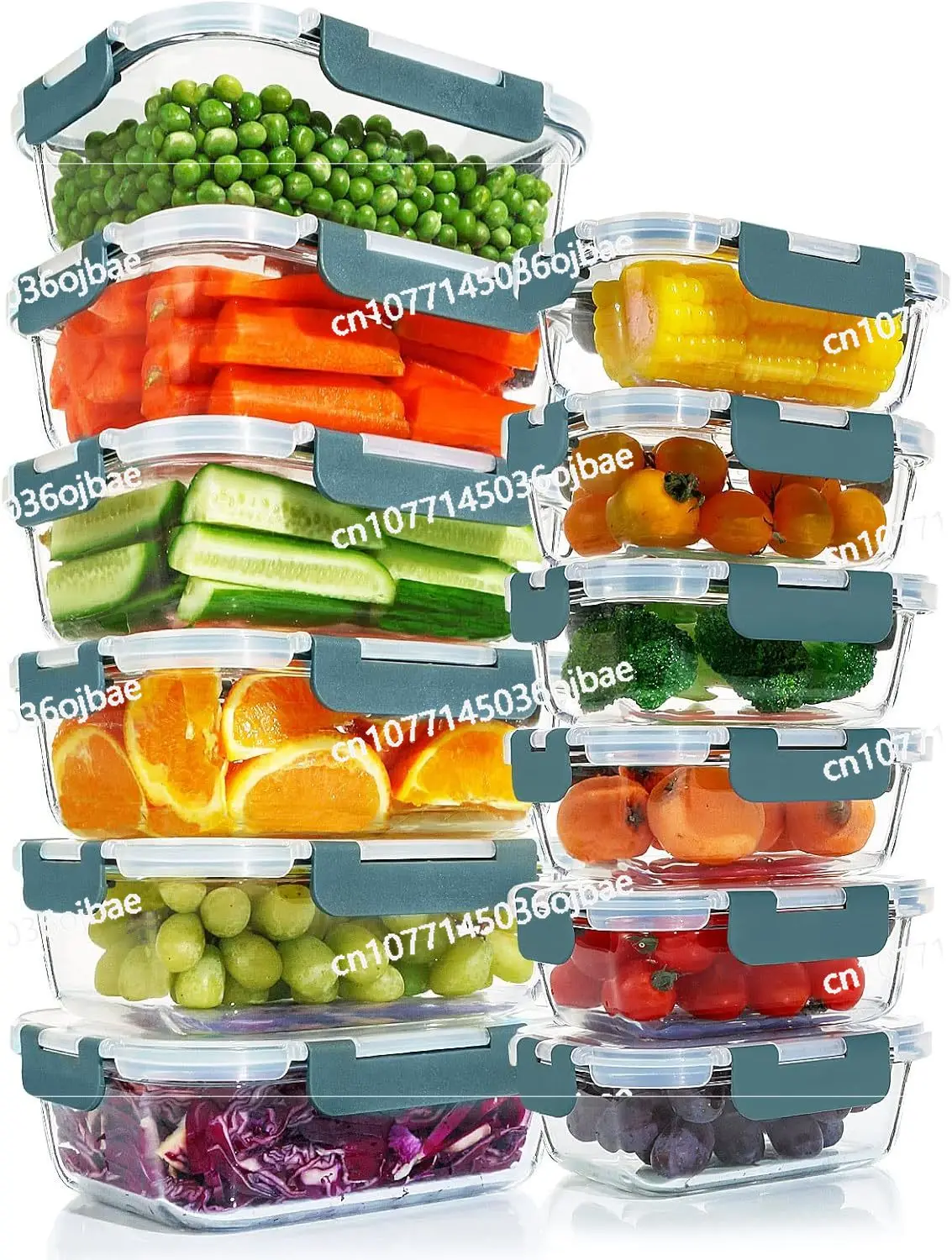 12 Packs Glass Meal Prep Containers Set, Glass Food Storage Containers with Locking Lids, Airtight Glass Lunch Containers