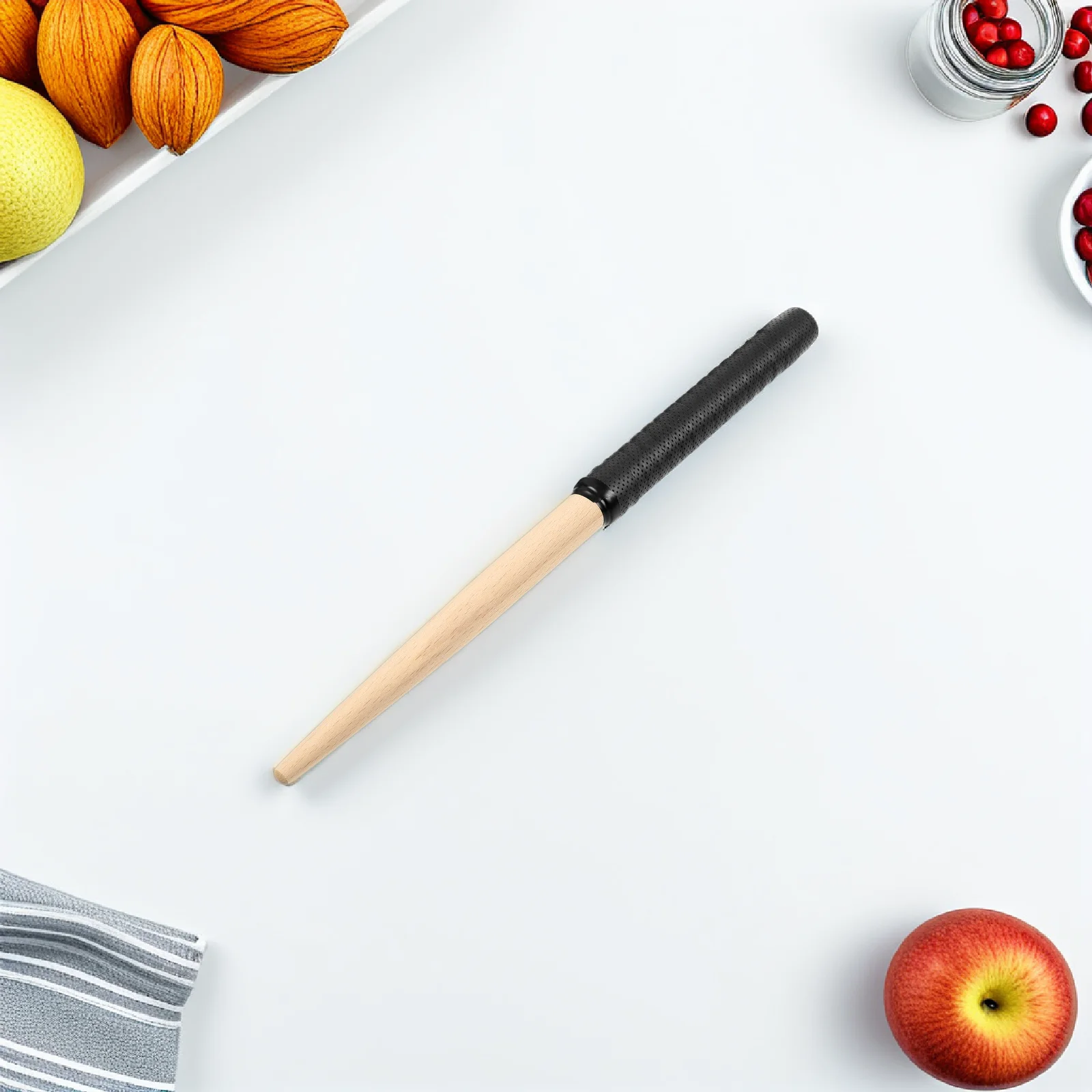 

350X20Mm Taiko Drumsticks Black Tapered Spear Type Wood For Maibachi Drum Gift Pair Drums Accessories