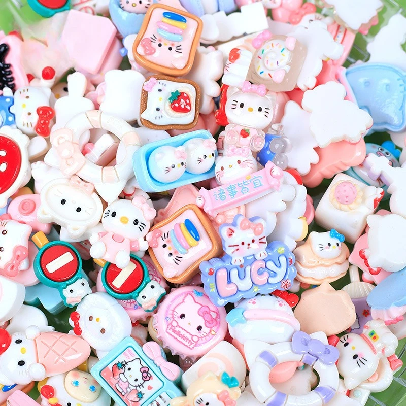 50 قطعة 100 قطعة Sanrios مرحبا كيتي اكسسوارات كورومي سينامورول ميلودي بورين Pochacco كيربي لتقوم بها بنفسك جراب هاتف الراتنج اكسسوارات #6