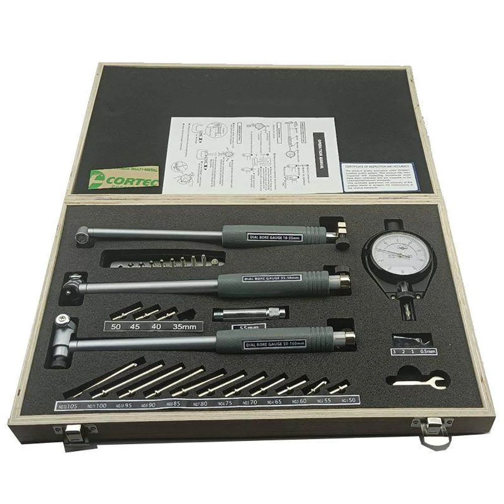 Inside Micrometer Bore Gauge Set 18-160mm - High Precision Dial Indicator Cylinder Bore Measuring Tool