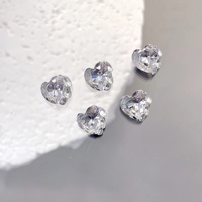 5 uds. De diamantes de imitación apilados 3D transparentes para decoración de uñas, diamantes de cristal, dijes de pila, accesorios de joyería, suministros de decoración de uñas para manicura