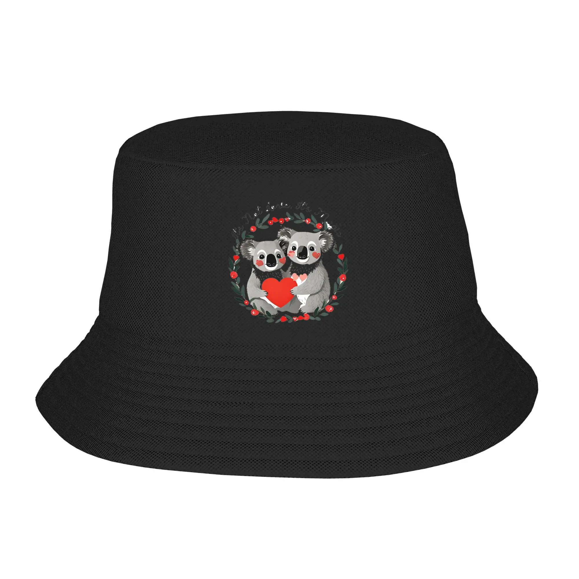 

Quirky Valentine's Day Merch Love Redefined Koala Bear Bucket Hat Panama Bob Hats Autumn For Summer Beach Fishing Fisherman Caps