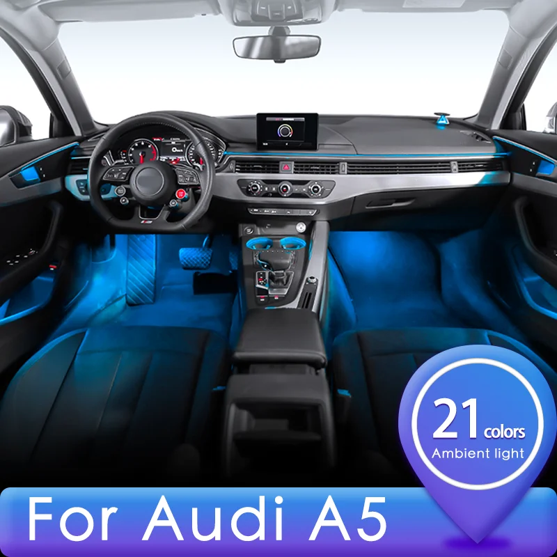 For Audi 2009-Now A5 Car Interior Atmosphere Lights Styling Tuning Led Lights 3D Speaker Car Accessories Interior Parts