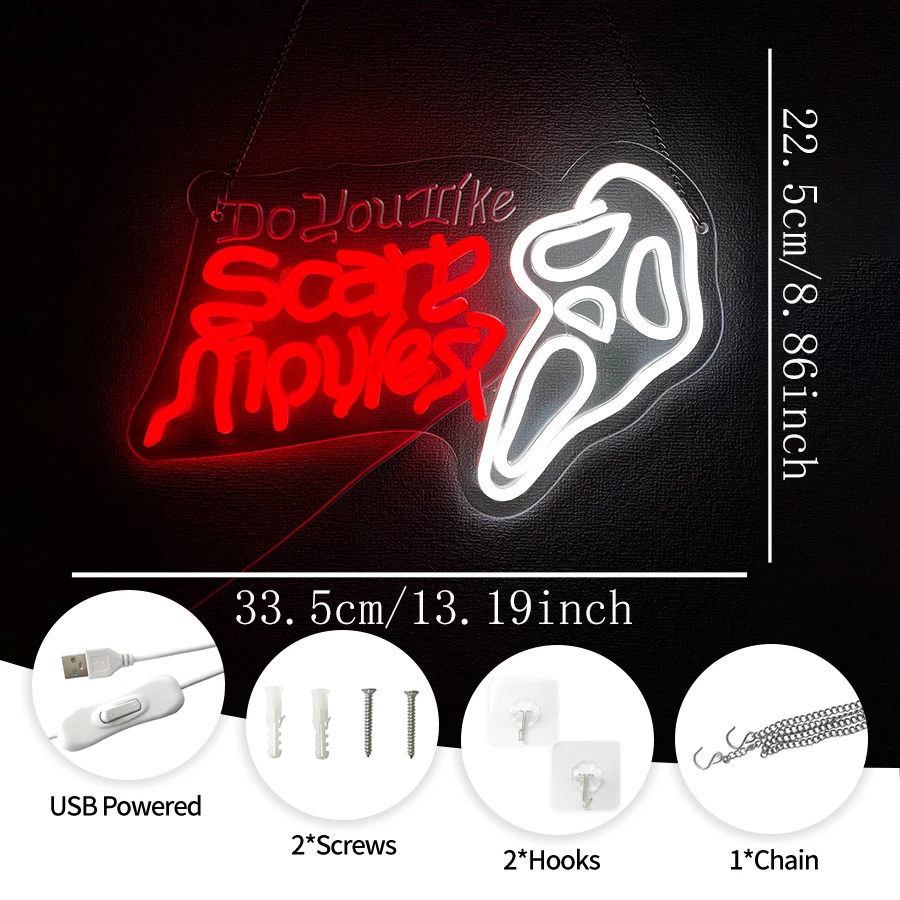 Neon-Schild „Do You Like Scary – Home Cinema Wall Lights Bewertung und Preis