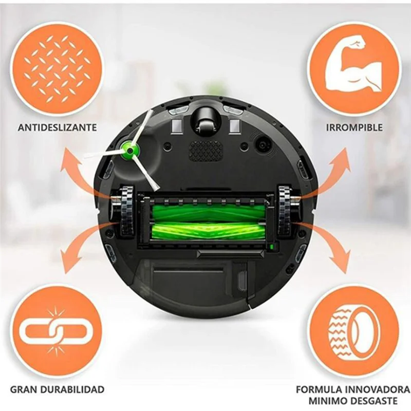 

ABVJ-For Irobot Robot Vacuum Cleaner Tires 5/6/7/8/9/I7 S9+ Anti-Wear Tire Aprons Replacement Kit For Vacuum Cleaners