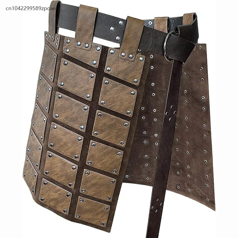 Cavaliere vichingo medievale Gladiatore Cintura in pelle Tasset Faulds Guerriero romano Costume cosplay Larp Armatura Kilt Gonna da battaglia Uomo Donna