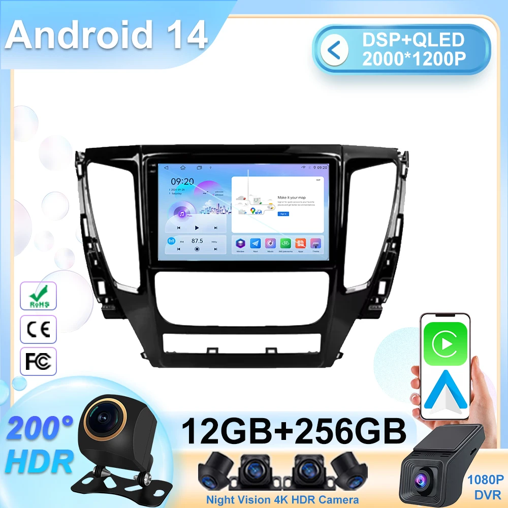 

Автомобильный плеер Android для Mitsubishi Pajero Sport 3 2016-2018 Радио Стерео Мультимедиа GPS Carplay Сенсорный экран No 2din DVD