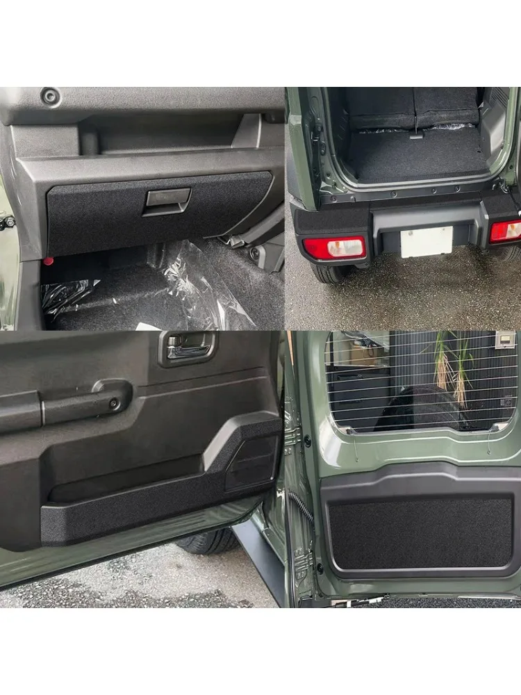 Autocollant de protection arrière en cuir pour Suzuki Jimny Nomade 2025 2026, boîte de rangement de panneau Anti-coup de pied, cadre de décoration résistant aux rayures