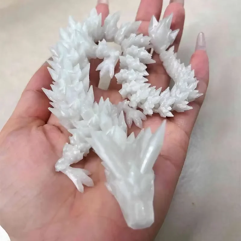 3D Printed Crystal Dragon Rotatable Articulated Dragon Western Style Craft Dragons Office Desktop Ornament Birthday Gift Kid Toy