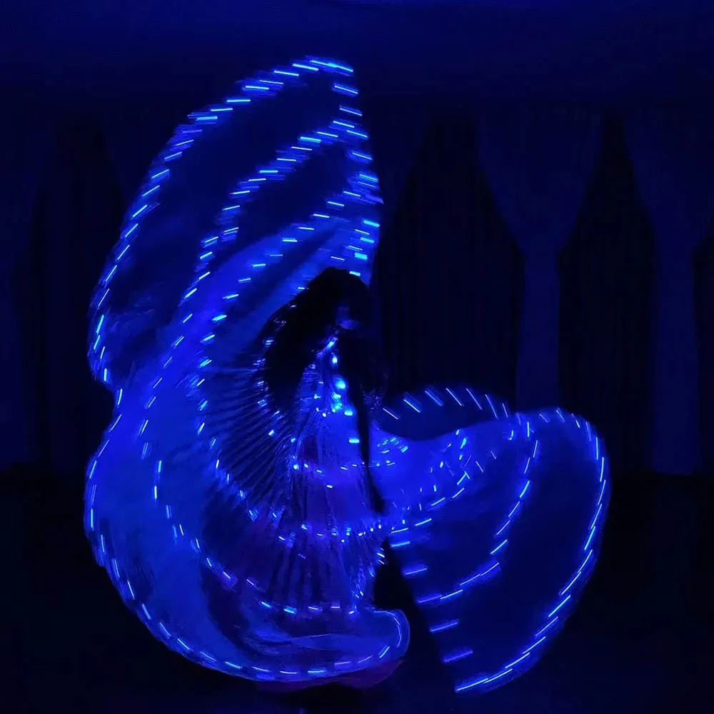 LED Isis Wings 蛍光蝶 大人用、ベリーダンス、パフォーマンス小道具、LED ライト カーニバル衣装、ショー アクセサリー